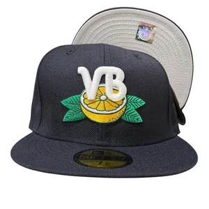New Era Vero Beach Dodgers Grapefruit MiLB 59FIFTY Fitted Hat Cap Size 7 1/8 - Picture 1 of 5