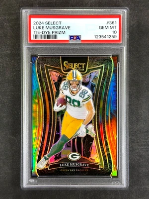 2024 Panini Select #361 Luke Musgrave Tie Dye Prizm /25 Suite Level PSA 10 Gem - Image 1 of 2