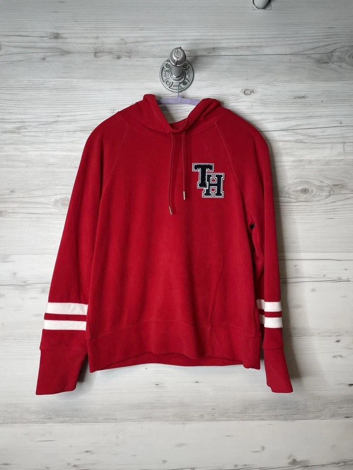 Tommy Hilfiger Sudadera con Capucha Mujer XS Deportiva Pullover Polar Sudadera Parche Rayas Foto 1 de 4