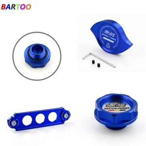 JDM Blue Engine Oil Filler Cap + Radiator Cap + Battery Tie Down for Honda - Picture 1 of 22