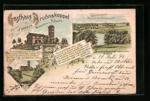 Lithographie Bruhnskoppel, Restauration und Pension 1899  - Picture 1 of 2