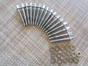 1980-90er VINTAGE LUDWIG 16 RACK TOM-SNARE DRUM T-RODS + 16 UNTERLEGSCHEIBEN L = 2" HERGESTELLT IN DEN USA - Bild 1 von 6