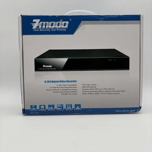 Grabadora de video digital DVR-H9118V ZMODO H.264 con cables de alimentación 500 GB nueva caja abierta - Imagen 1 de 7