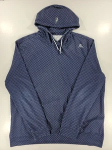 Rhoback Hoodie Mens XL Navy Polka Dot Lightweight Performance Long Sleeve Shirt  - Picture 1 of 13