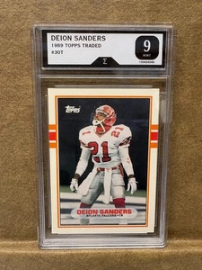 1989 Topps Traded #30T Deion Sanders RC Sigma Mint 9 - Bild 1 von 2