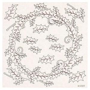 SCRAPINIEC Dekorpappe Die Cut Chipboard Dekoration Ornament, Stechpalme Kranz - Bild 1 von 2