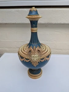 Antique Royal Worcester Porcelain Vase with Two Figural Handles - Picture 1 of 12