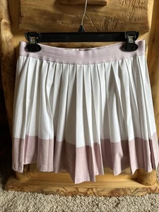 Athleta Girl Pleated Tennis Skirt Built-In Shorts Ball & Phone Pocket Pink/White - Picture 1 of 6