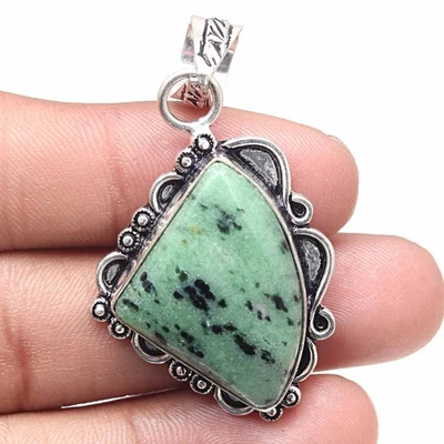 Pendant Ruby Zoisite Gemstone Handmade Gift For Her Silver Jewelry 2" - Image 1 of 4