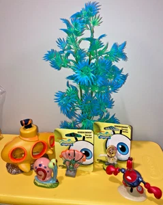 Glo Fish Tank Decor Tree Submarine SpongeBob SquarePants Sandy Patrick Plankton - Picture 1 of 8