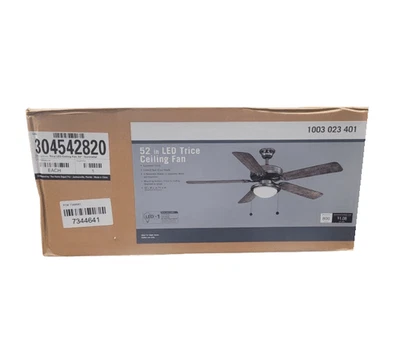 Hampton Bay Trice 52 in. LED Gunmetal Ceiling Fan with Light Kit - Image 1 of 2