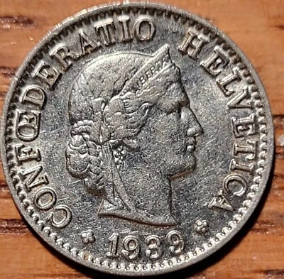 1939 Switzerland 5 Rappen Coin   N59 - Image 1 of 2