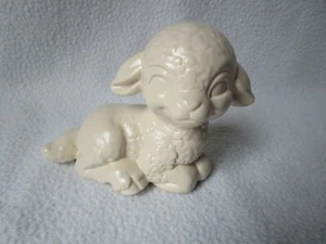 Goebel kleines Keramik Schaf liegend cremefarben 9x8x5cm Tierfigur nummeriert - Bild 1 von 7