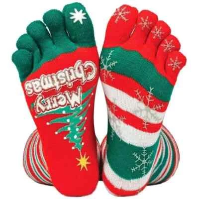 Tobar 13085 Christmas Stripey Toe Socks  - GREAT STOCKING FILLER - Image 1 of 4