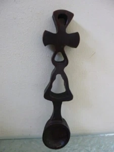 Vintage Hand Carved Wooden Welsh Love Spoon - Picture 1 of 6