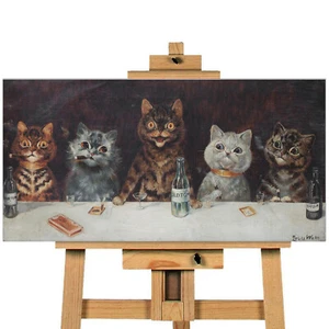 Bar Alkohol Louis Wain Der Junggesellenabschied Leinwand Kunst Bild Druck fertig zum Aufhängen - Bild 1 von 1