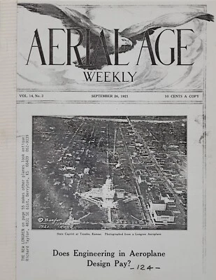 LONGREN AEROPLANE September 26, 1921 AERIAL AGE WEEKLY Magazine REPRINT - Image 1 of 2