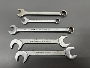 VINTAGE PROTO PROFESSIONAL 5 PC WRENCH SET LOT - READ DESC - USA! - Picture 1 of 4