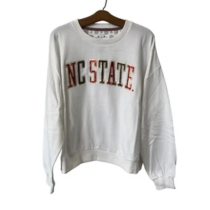 Royce Apparel Pressbox NC State Sequin Pullover Sweatshirt Women Medium Poly NEW - Picture 1 of 7