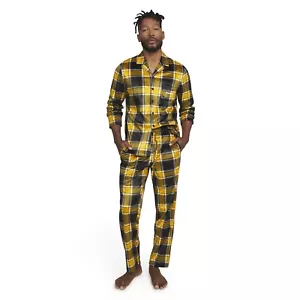 Pantalones y camisa de pijama de 2 piezas a cuadros negros y dorados Snoop Dogg para hombre Dogg Supply talla L - Imagen 1 de 4
