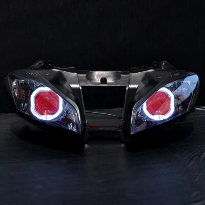 Headlight Light HID 6000k For Yamaha YZF R6 2008-2016 Red Demon White Angel Eye Foto 1 de 4