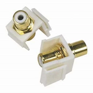 (Paquete de 2) Keystone Jack Modular RCA con Centro Blanco, Blanco - Imagen 1 de 1