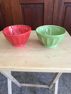 Pottery Barn Set of 2 Colorful Bowls - Image 1 of 4