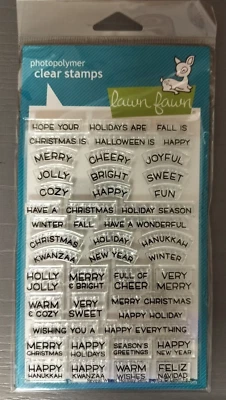 Lawn Fawn - Selos transparentes de fotopolímero LF1772 roda reveladora feriado enviado - Imagem 1 de 2