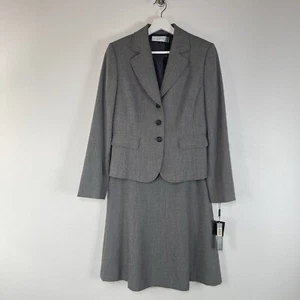 Conjunto de Traje Tahari Para Mujer 6 Gris ASL Negocios Blazer Falda Cápsula Clásica NUEVO - Imagen 1 de 20