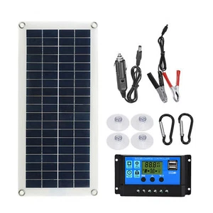 \12V Solar Panel Battery Charger+30A PWM Controller Regulator For Car Boat - Picture 1 of 12
