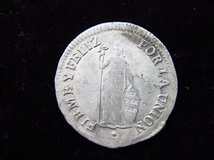 PERU 2 REALES 1828 Mi SILVER h6386 MONEY COIN - Picture 1 of 2