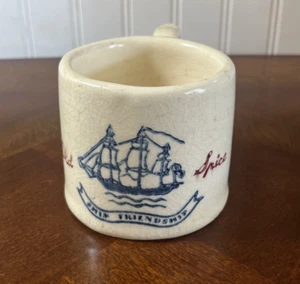 Vintage 40s 1st edition old spice shaving mug by hull pottery ship friendship  - Bild 1 von 7