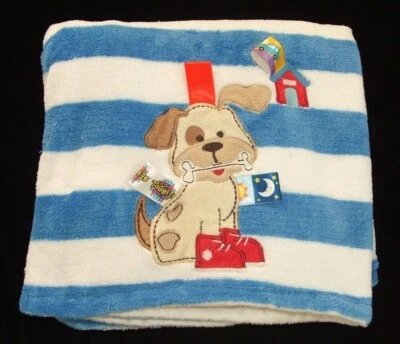 Taggies Azul Blanco Rayas Cachorro Perro Tenis Bebé Balnket Zapatos Perro Casa Foto 1 de 2