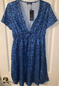 Vestido túnica azul cuello en V Sheilay talla M nuevo con etiquetas - Imagen 1 de 6