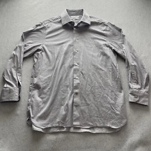 Camisa con botones Hickey Freeman para hombre 16-16,5 34/35 calce clásico camisa a rayas gris - Imagen 1 de 6