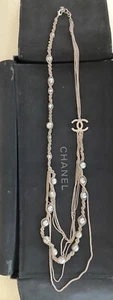 Chanel CC Choker Necklace Metal with Faux Tahiti Pearls and Beads - Picture 1 of 14