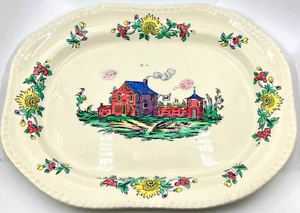 RARE 1927 ANTIQUE COPELAND SPODE BARN & YARD 14 3/4 INCH PLATTER; 8116 - Picture 1 of 11