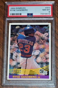 1984 Ryne Sandberg #311 Donruss PSA 8 Chicago Cubs - Picture 1 of 3