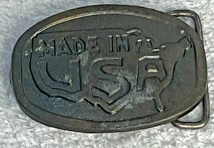 Old Vtg Collectible Belt Buckle Made IN USA United States Of America Shape - Picture 1 of 5
