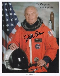 John Glenn - 1. Amerikaner der die Erde umkreiste - original signiertes Großfoto - Picture 1 of 2