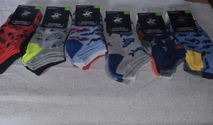 NEW Beverly Hills Polo Club Low Cut Boys kids Socks 18 Pair Size 7-2 sharks dino - Picture 1 of 7
