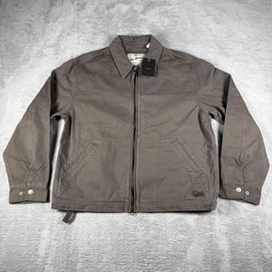 Levis Jacke Herren Mittelbraun Canvas Arbeit Hausarbeit Reißverschluss Verstellbar Utility Neu - Bild 1 von 14