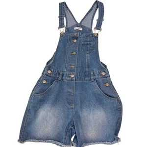 NY Trends 4 Women’s Short Overalls Sz Medium Raw Hem  - Picture 1 of 3
