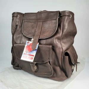 Marlboro Unlimited Gear Bolso de Cuero de Vaca Marrón Mochila Mochila De Colección Nuevo de Lote Antiguo - Imagen 1 de 10