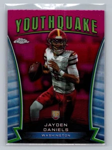 2024 Topps Chrome #Y-3 Jayden Daniels Youthquake rifrattore rosa - Foto 1 di 2