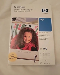 Błyszczący papier fotograficzny HP premium, 100 4" x 6" - nowy fabrycznie zapieczętowany - Zdjęcie 1 z 4