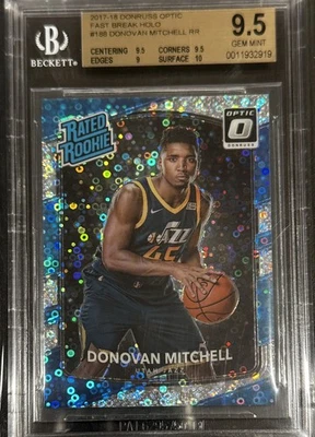 2017 Donruss Optic Donovan Mitchell Fast Break Holo #188 BGS 9.5 - Imagem 1 de 2