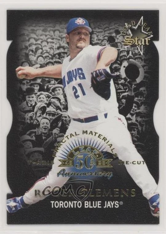 1998 Leaf Fractal Foundation Gold Star Materials Die-Cut /100 Roger Clemens #167 - Image 1 of 2