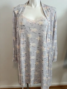 Thalia Sodi 2-Piece Floral Nightgown & Robe Pajama Set 3X NWT Soft Pastel Lace - Picture 1 of 15