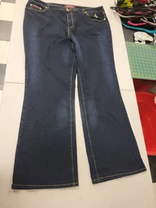 Baby Phat Jeans Womens Sz 22 Dark Wash Embellished Pockets Plus Size Denim - Picture 1 of 12